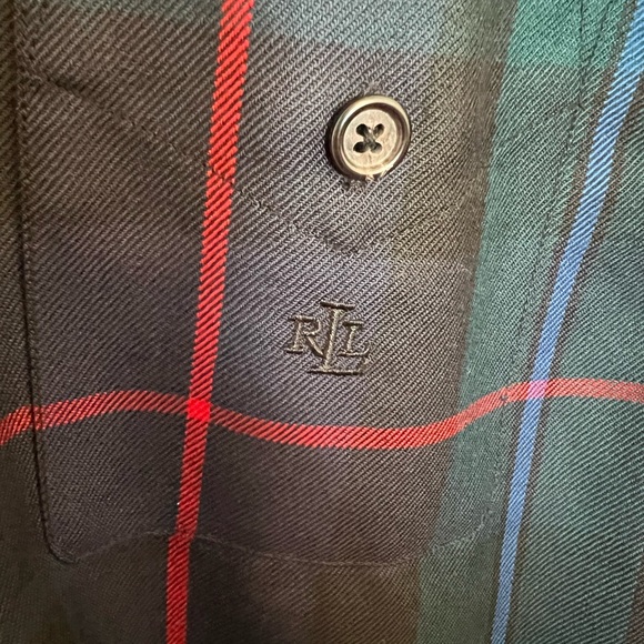 Lauren Ralph Lauren Wool Plaid Flannel Zip Up - Picture 3 of 7